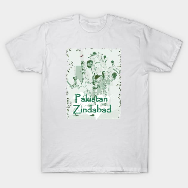 Pakistan Cricket Zindabad T20 Men In Green T-Shirt by FasBytes